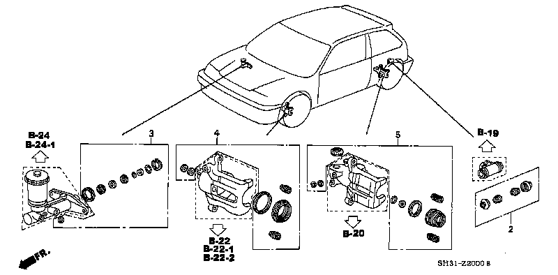 Brake System Cup Seal Service Kit Parts